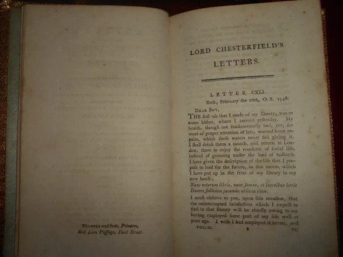 1804 Lord Chesterfield's letters 3 books fine binding maroquin leather english - Picture 12 of 24
