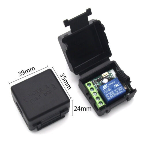 12V 24V Mini Schwarz Funkschalter Empfänger 433Mhz Rund Taste Fernbedienung Kit - Bild 14 von 16