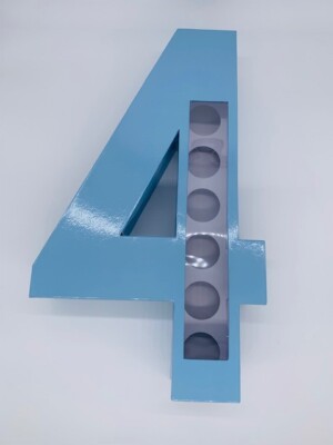 Cupcake Number Box (4) - Color: Blue