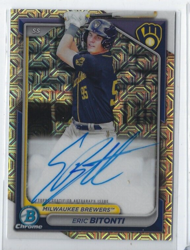 2024 BOWMAN CHROME ERIC BITONTI MEGA BOX RC AUTO ON CARD #EBI POWER PROSPECT
