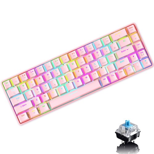 65% Mechanische Tastatur, 68 Tasten RGB Ultra-Compact Typ C Gaming Büro - Bild 13 von 17