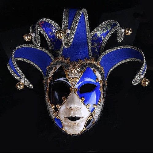 New Venetian Masquerade Masks Full Face Jester Joker Halloween Cosplay Mask - Picture 5 of 11