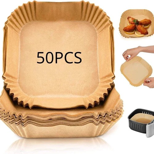 50Pcs Disposable Air Fryer Paper Liner Non-Stick Special Baking Paper Tray Ovens - Picture 13 of 26