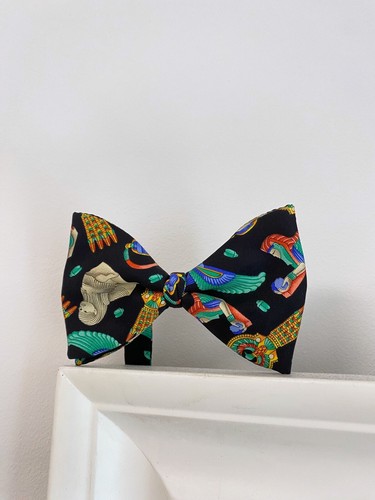 Lot Of 2 Leonard Paris Silk Tie Floral Print and bow tie silk Egypt symbol ! - Picture 5 of 16