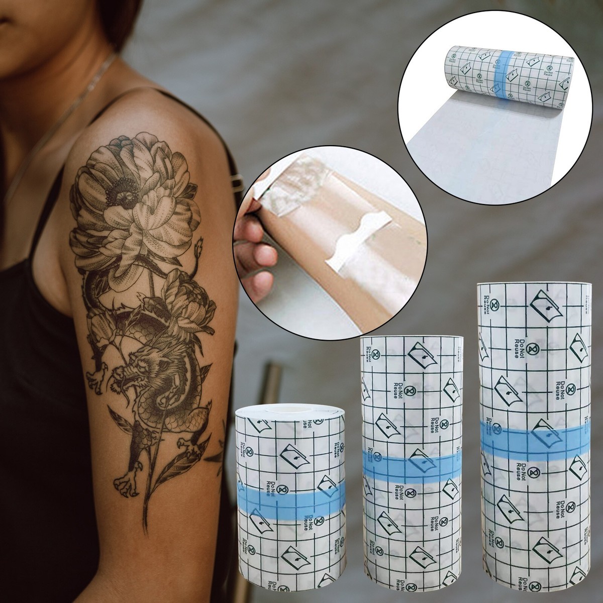 Tattoo Aftercare Bandage Roll Waterproof Transparent Film Dressing Skin Healing