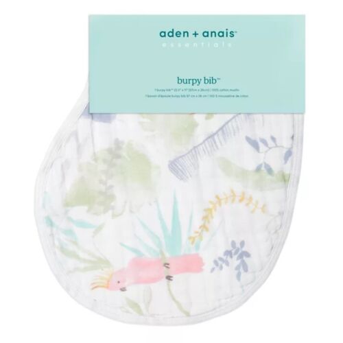 Aden and Anais Burpy Bib Tropicalia Tropical Birds Muslin Cotton Baby NWT - Picture 1 of 4