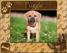 Puggle Laser Engraved Wood Picture Frame (5 x 7)