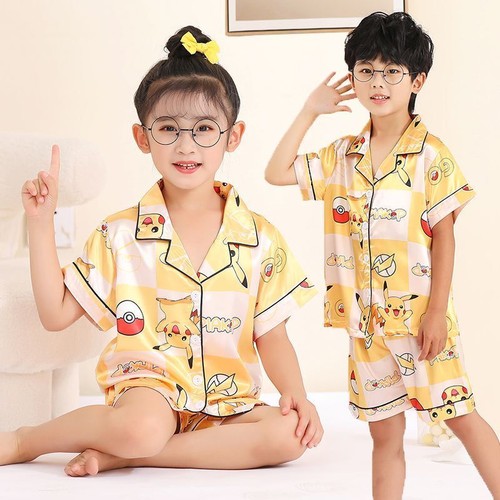 My Melody Kuromi Cinnamoroll Summer Ice Silk Pajamas Thin Homewear set kids - Picture 13 of 35
