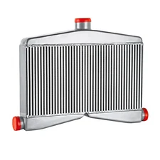 24"x13"x3.5" Turbo Intercooler Twin Dual 2.5 Inlet 3" Center Outlet ALLOY