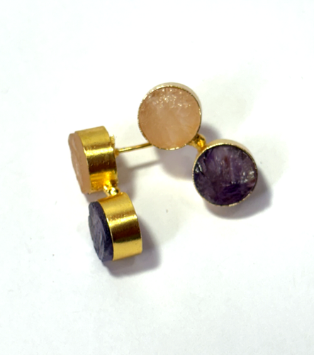 Earring Stud Small Statement Natural Rough Gemstone. - Picture 48 of 50