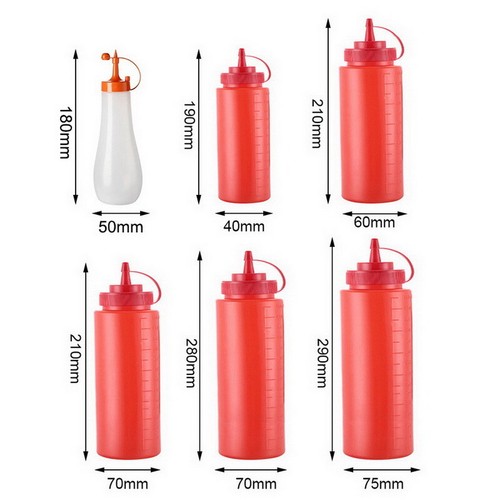 SOßENFLASCHE SAUCENFLASCHE KUNSTSTOFF Quetschflasche LEER Senf Ketchup Mayo Tool - Bild 4 von 26