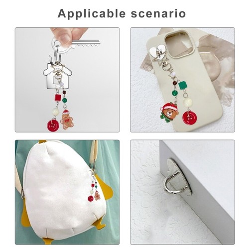 Beaded Phone Lanyard Christmas Themed Keyring Charm Pendant for Bags and Cameras - Zdjęcie 7 z 10