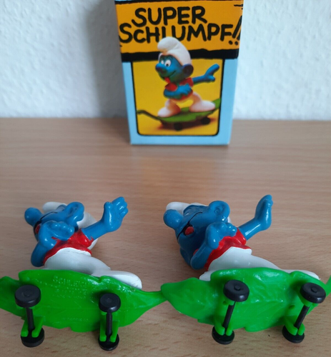 8x Superschlumpf: Rennrodler, Schornsteinfeger, Dreirad, Skateboard, Skifahrer - Bild 8 von 9