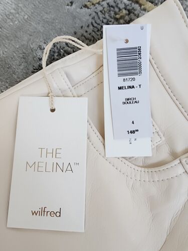 Aritzia The Melina Pants Birch Ivory Vegan Leather High-Waist Size 4 Tall Jeans - Picture 7 of 8