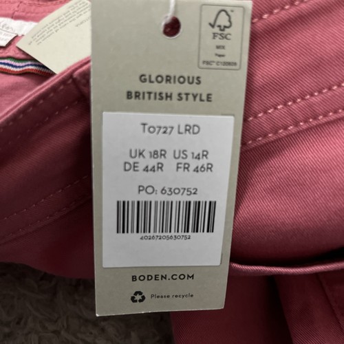 BODEN Trousers UK 18R Pink ,L 28" ,BNWT - Picture 4 of 8