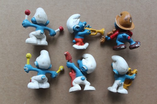6 figurines PEYO Schtroumph Smurf Schlumpf music musique orchestre Germany - Afbeelding 2 van 2