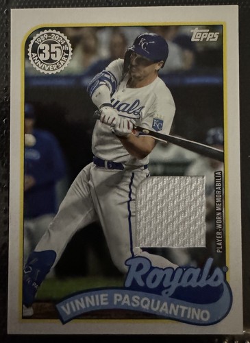 2024 Topps Vinnie Pasquantino 1989 35th Anniversary Jersey Relic Card Royals  - Picture 1 of 2