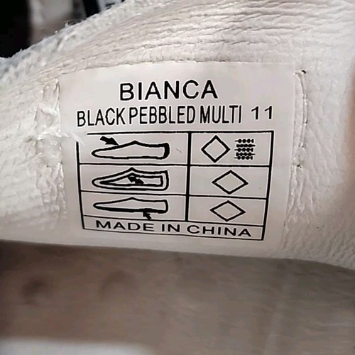 Women's Size 11 VINTAGE HAVANA Bianca Sneaker EU 41.5 | Black Pebbled + Gold - Picture 13 of 16