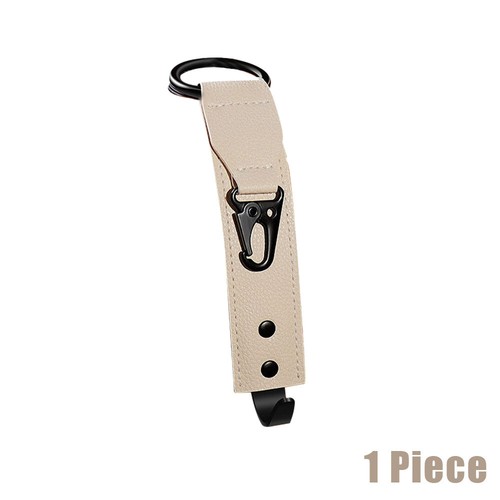 1X PU Leather Hook Car Front Seat Headrest Organizer Holder Fastener Hanger - Foto 13 di 13