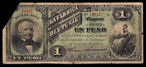 Mexico-Durango-Fabrica-del-Tunal-1-Peso-1884-M717a-PR-DUR-14-Good
