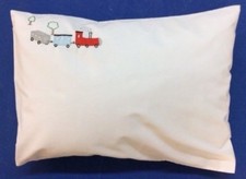 Baby/Child Train Pillow 12" x 16" Hand Emb. with or without stuffer Ships Free