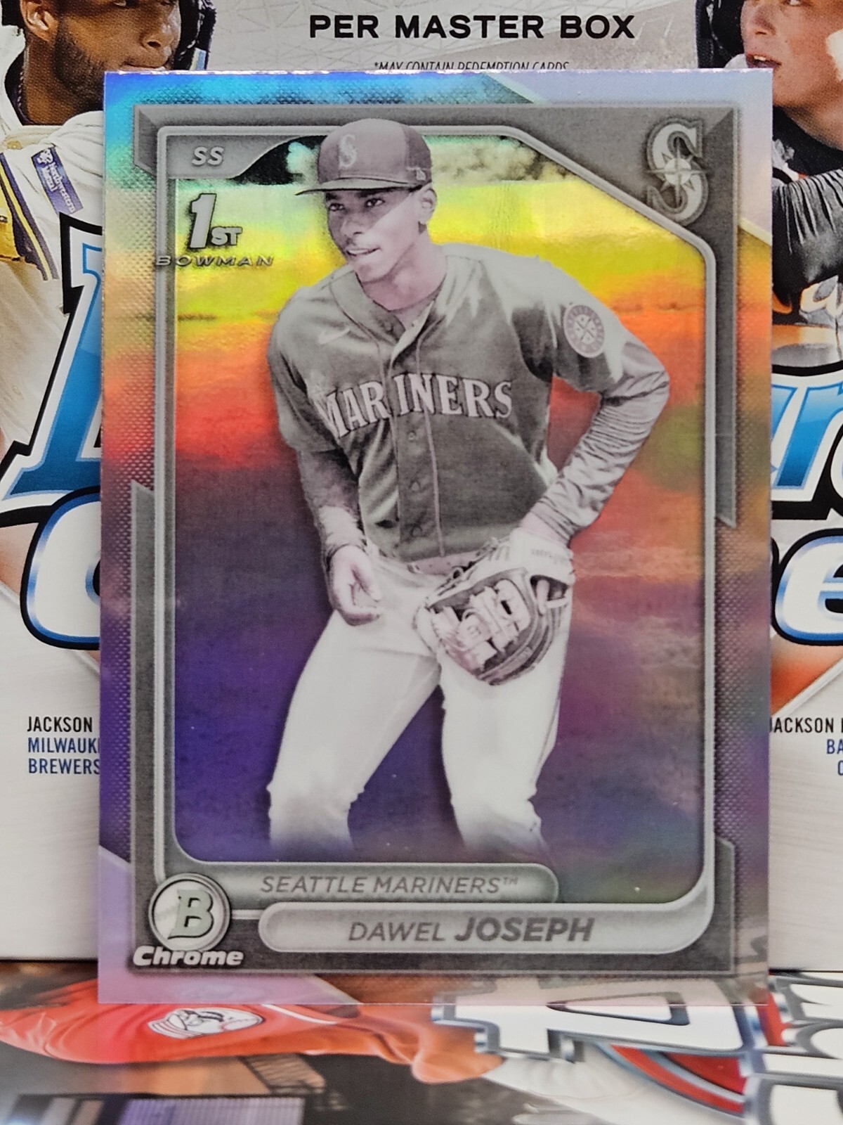 2024 Bowman Chrome Prospects Dawel Joseph 1st Bowman Pearl Refractor SSP Mariner