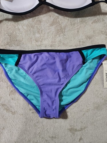 NWT Arizona Jean Company Swimwear 2 Piece Bikini Set Turquoise & Purple Size XL - Picture 3 of 10