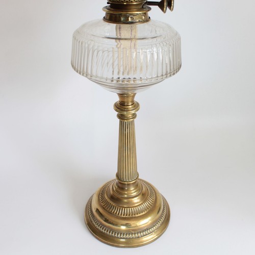 Evered & Co oil lamp brass & clear glass shade patent safety lock collar antique - Picture 11 of 12