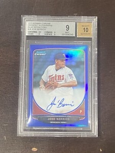 Jose Berrios 2013 Bowman Chrome Blue Refractor Auto Autograph #60/150 Bgs 9