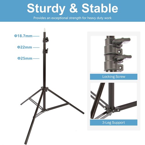 Studio Light Stand 2m Adjustable Professional Photo Tripod Photography Nano UK - Picture 3 of 11