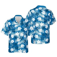 Detroit Football Team Lionss Hawaiian Shirt Button Down Unisex Adults S-5XL