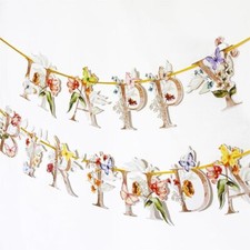 Flower Butterfly Happy Birthday Banner, Boho Groovy Floral and Butterflies Birth
