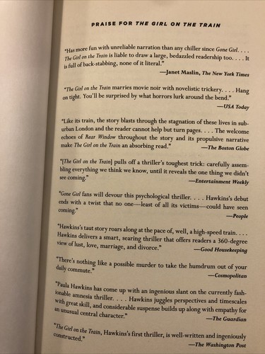 The Girl on the Train by Paula Hawkins (2016, Trade Paperback) - Picture 4 of 5