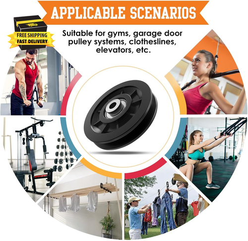 90Mm/3.5" Nylon Bearing Gym Pulley Wheel, Universal Exercise Replacement Pulleys - Picture 7 of 7