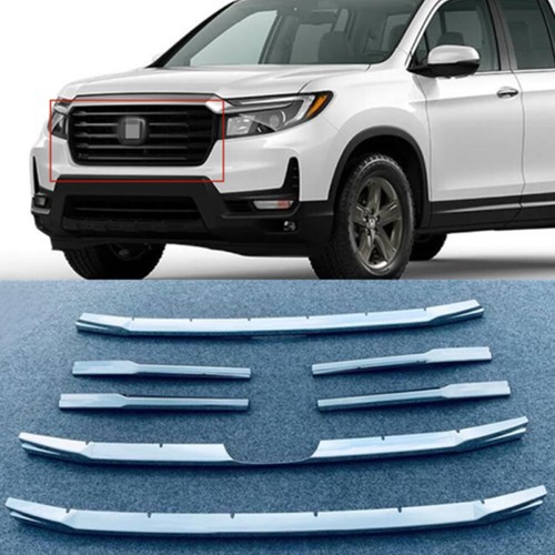 Ajuste para Honda Ridgeline 2021 2022 2023 cromo parrilla delantera marco cubierta embellecedor 7 piezas - Imagen 1 de 10