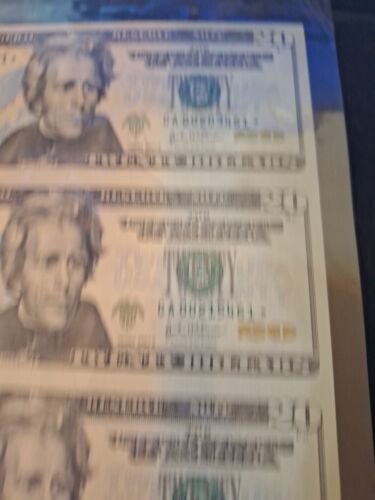 2004 A $20 * STAR UNCUT SHEET OF 4 FEDERAL RESERVE NOTES BANKNOTES 461 - Picture 9 of 11