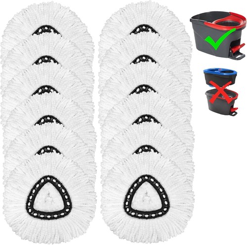 12 Pack Microfiber Spin Mop Heads Replacement for Easy Wrin Cleaning Floors - Picture 3 of 11
