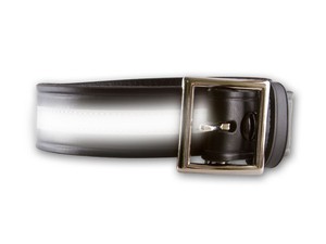 Black-leather-belt-with-reflective-strip-by-Perfect-Fit-Great-for-Firefighters