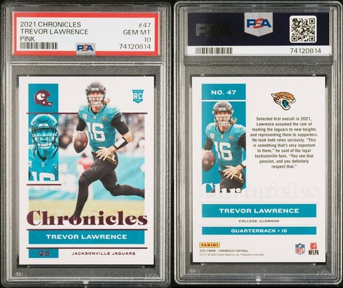 2021 Panini Chronicles Trevor Lawrence Pink #47 Rookie RC GEM MT PSA 10 Jaguars - Bild 3 von 3