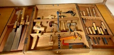 Japanese Vintage Carpenter Tool Set Hand plane Hand saw Chisel etc With big case