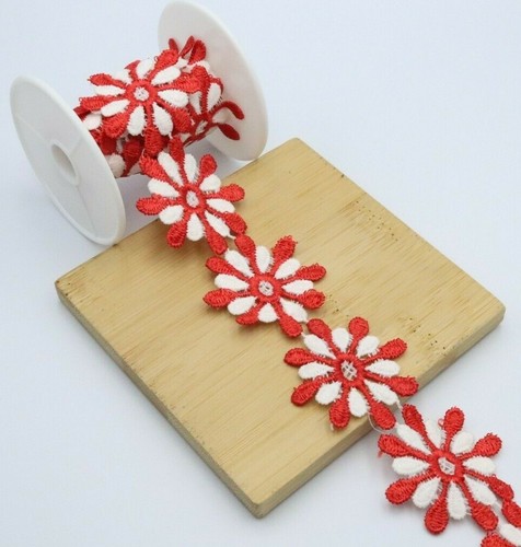 2 Y Daisy Sun Flower Decorating Lace Embroidery Trim Ribbon Bridal Wedding Decor - Picture 3 of 29