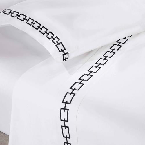 Chain Links Cotton Embroidered Deep Pocket Bed Sheet Set - Picture 12 of 41