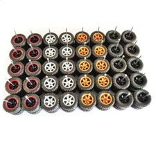 Hot Wheels 20 Sets 14mm Off Road Te37 6 Spoke Rims Real Riders Rubber Tires