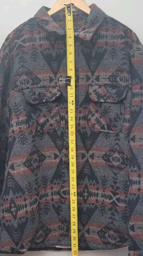 Giacca camicia JACHS uomo XXL/2XL misto lana sherpa foderata in pile grigio/arancione/nero - Foto 13 di 20