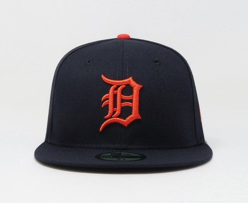 New Era 59Fifty Men Boys Hat Detroit Tigers Navy Blue Road Authentic Fitted Cap - Picture 2 of 5