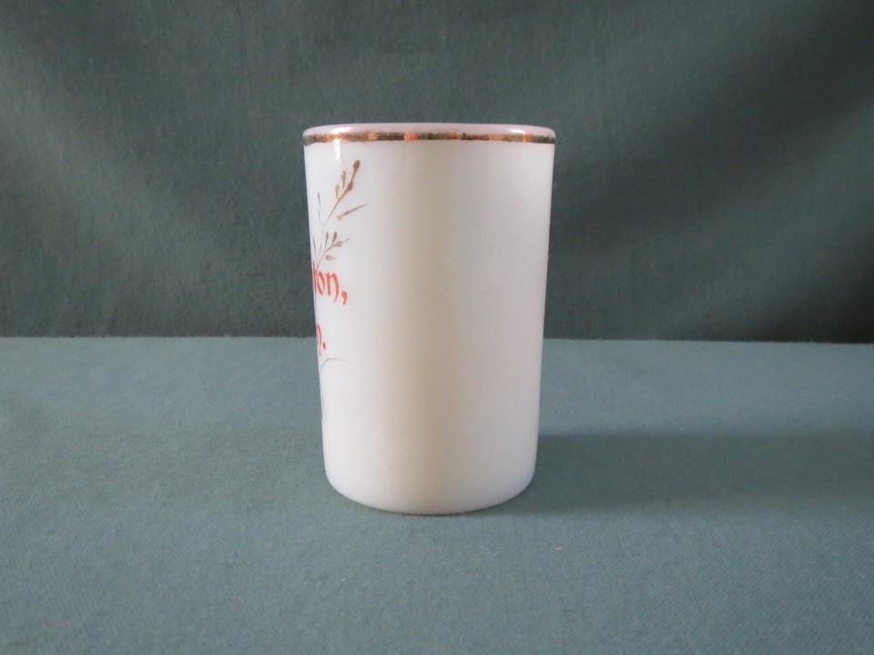 Brownton Mn Minn Minnesota Advertising Souvenir Custard Glass Tumbler