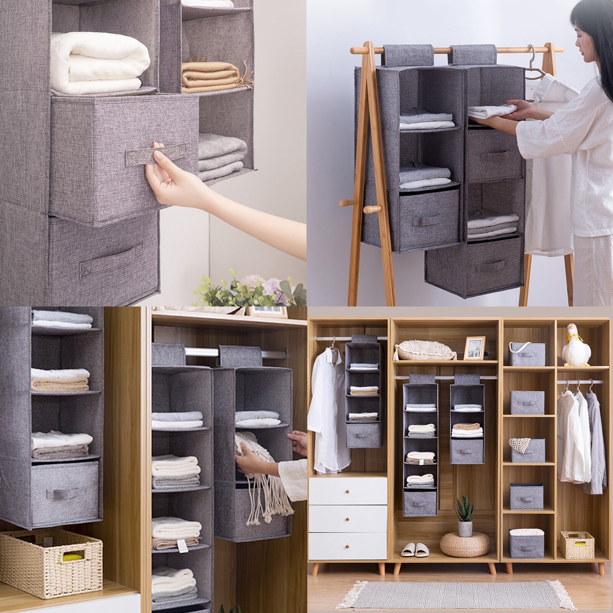 Bedroom Hanging Wardrobe Organizer Hanging Closet Rack With