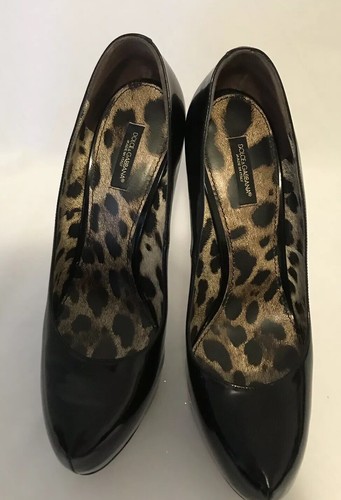 DOLCE & GABBANA Decollate Vitello Lucido Pumps Size 39 - Picture 2 of 7