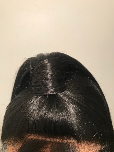 NWT MayDe Ear To Ear Lace Black Long Fashion Ponytail Styled Wig - Picture 4 of 8