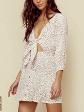 New Faithfull the Brand Trinidad Dress Womens 2 Rae Floral Print Cut Out